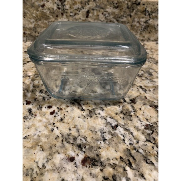 Vtg Fire-King Glass Philbe Sapphire Blue Rectangular Baker with Lid 1 Pint USA - Picture 2 of 11